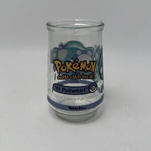 Pokémon #61 POLIWHIRL 1999 Nintendo Collectible Welch's Vintage Glass Jelly Jar
